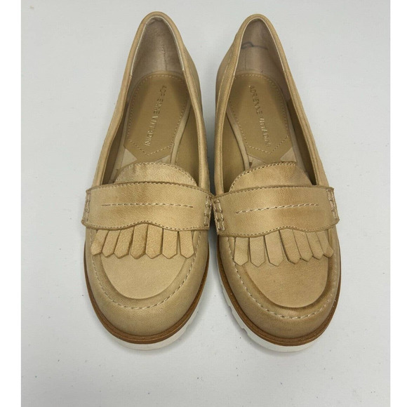 Adrienne Vittadini Tumult Fringe Platform Loafer Women's Leather Wedge SZ 6 - Picture 5 of 10